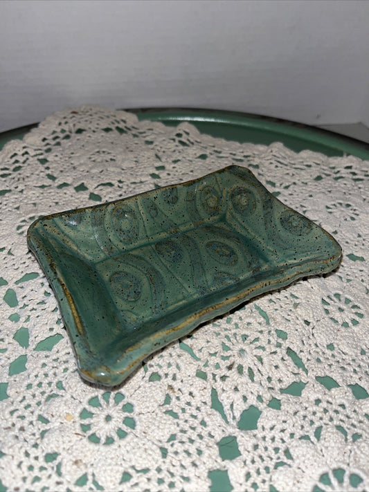 Studio Art Pottery Trinket Dish / Soap Dish  USA Made 5"