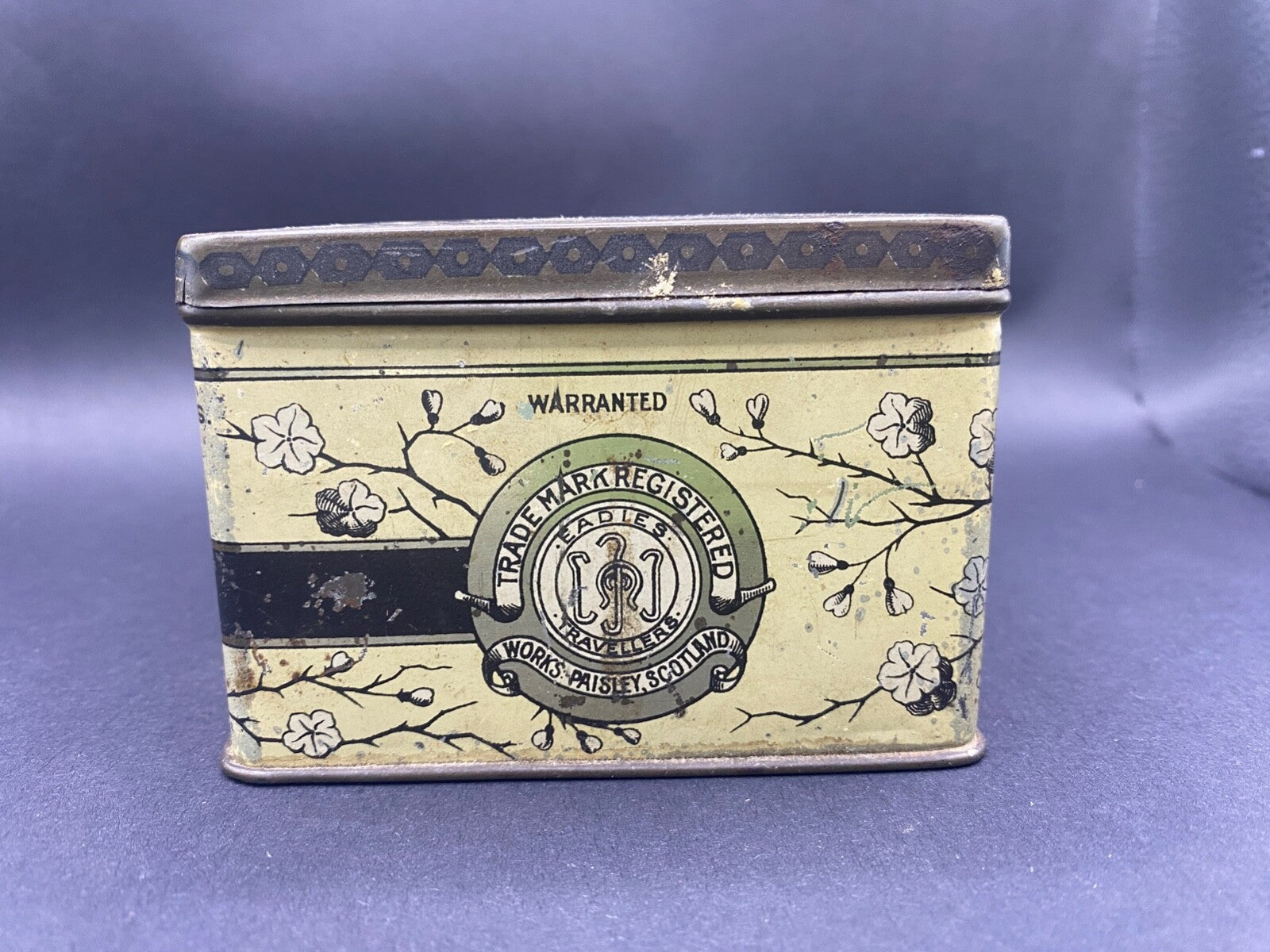 Vintage Eadies' Improved Ring Travellers Advertising Litho Print Small Tin Metal