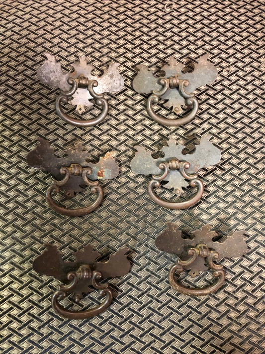 Lot of 6 vintage drawer pulls Hardware Dresser