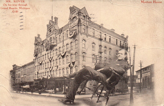 RARE MR. ROVER at the Morton House in Grand Rapids MICHIGAN Postcard