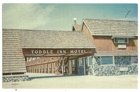 Toddle Inn Motel Lexington Nebraska NE Post Card Stone Roof TV Antenna