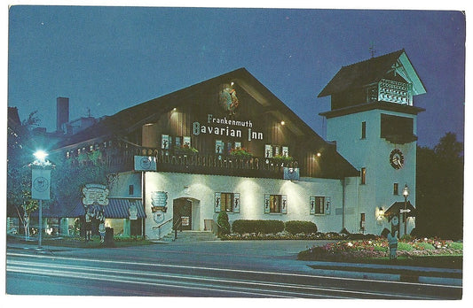 Frankenmuth Bavarian Inn Michigan MI Night View Post Card Hotel Motel