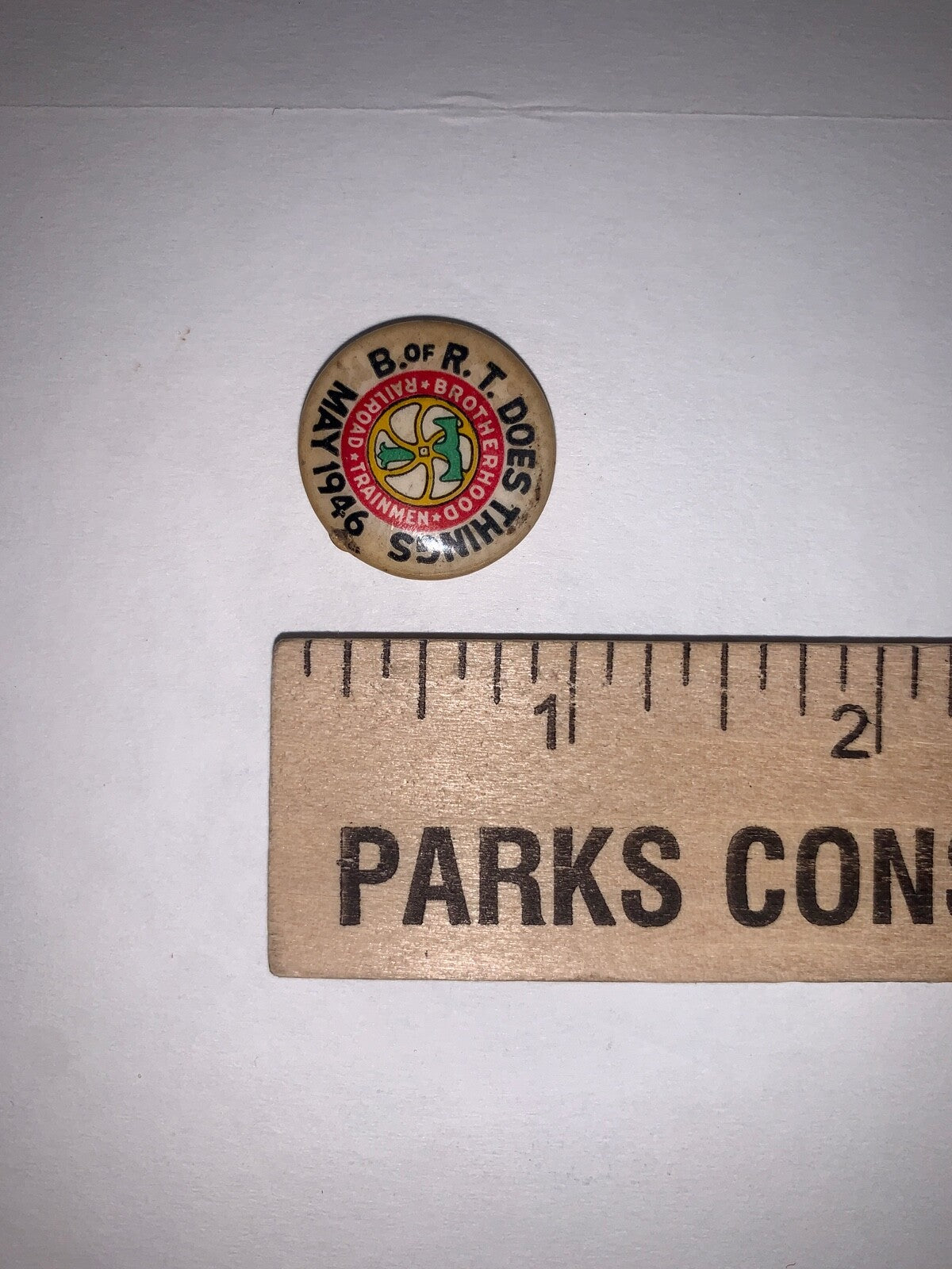 Vintage Brotherhood of Trainmen May 1946 7/8" Pinback