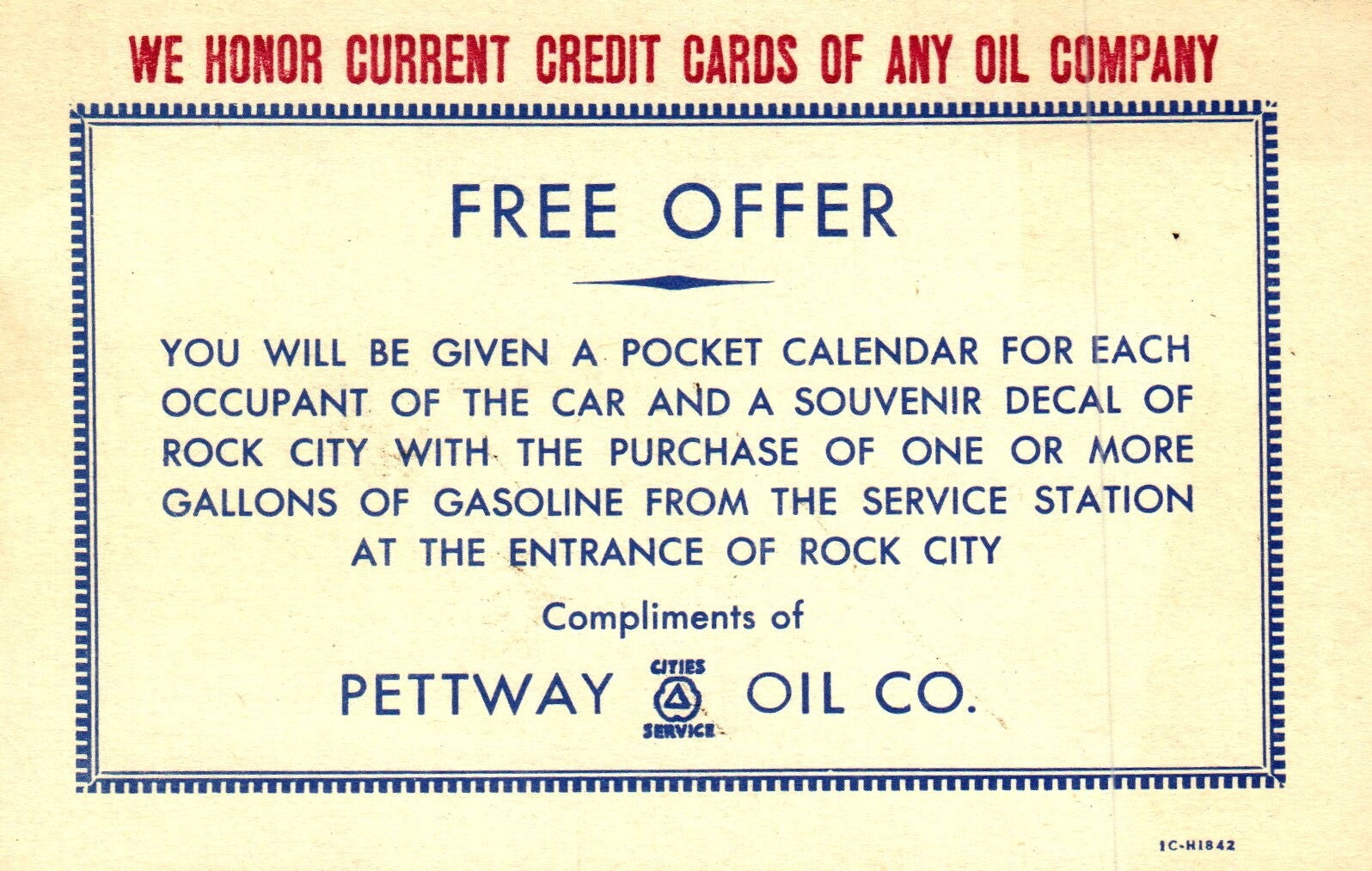 Lookout Mountain Georgia GA Fairyland Service Station Pettway Oil Ad Postcard