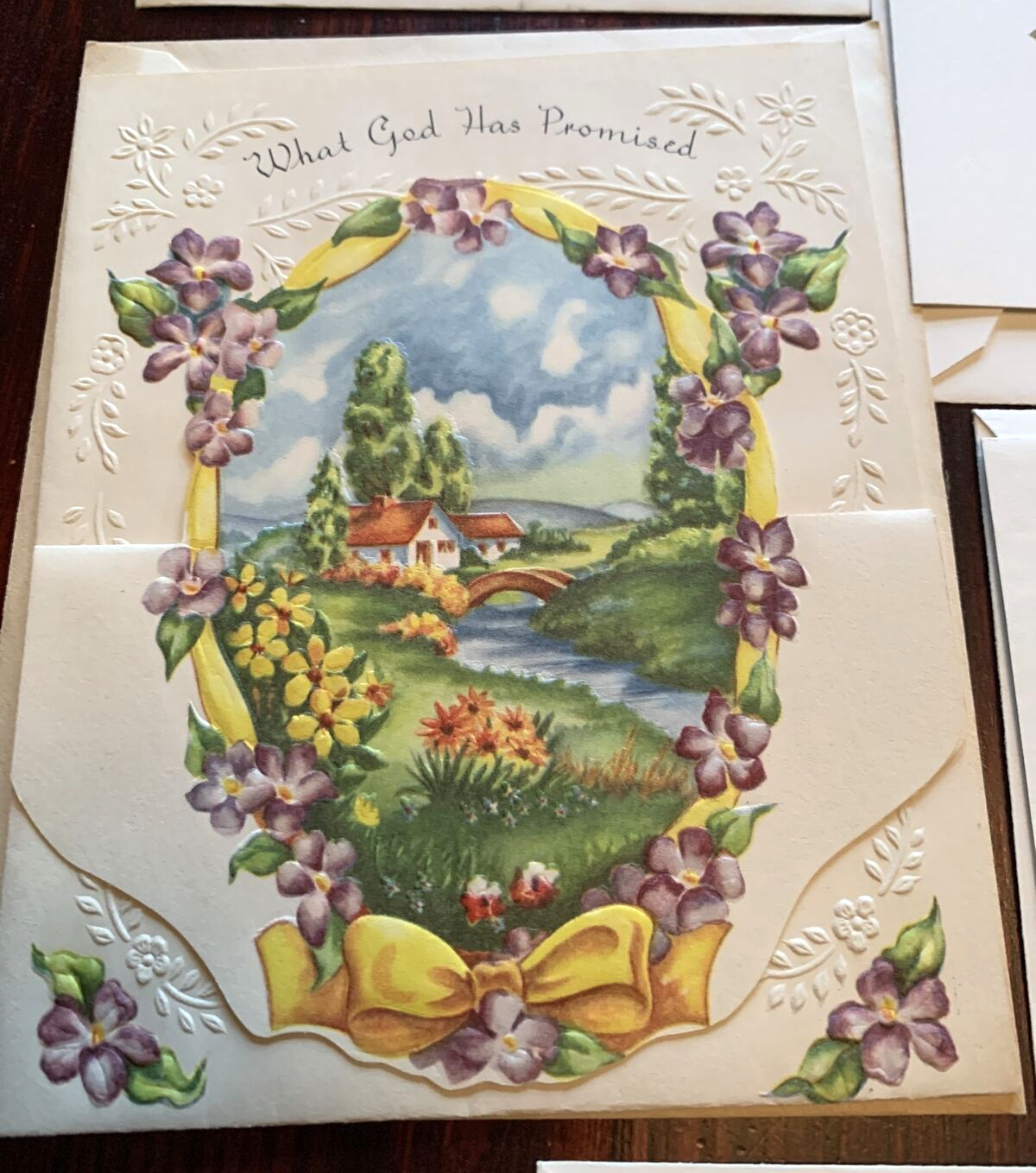 Lot of 17 Vintage Religious Greeting Cards with Embellishments