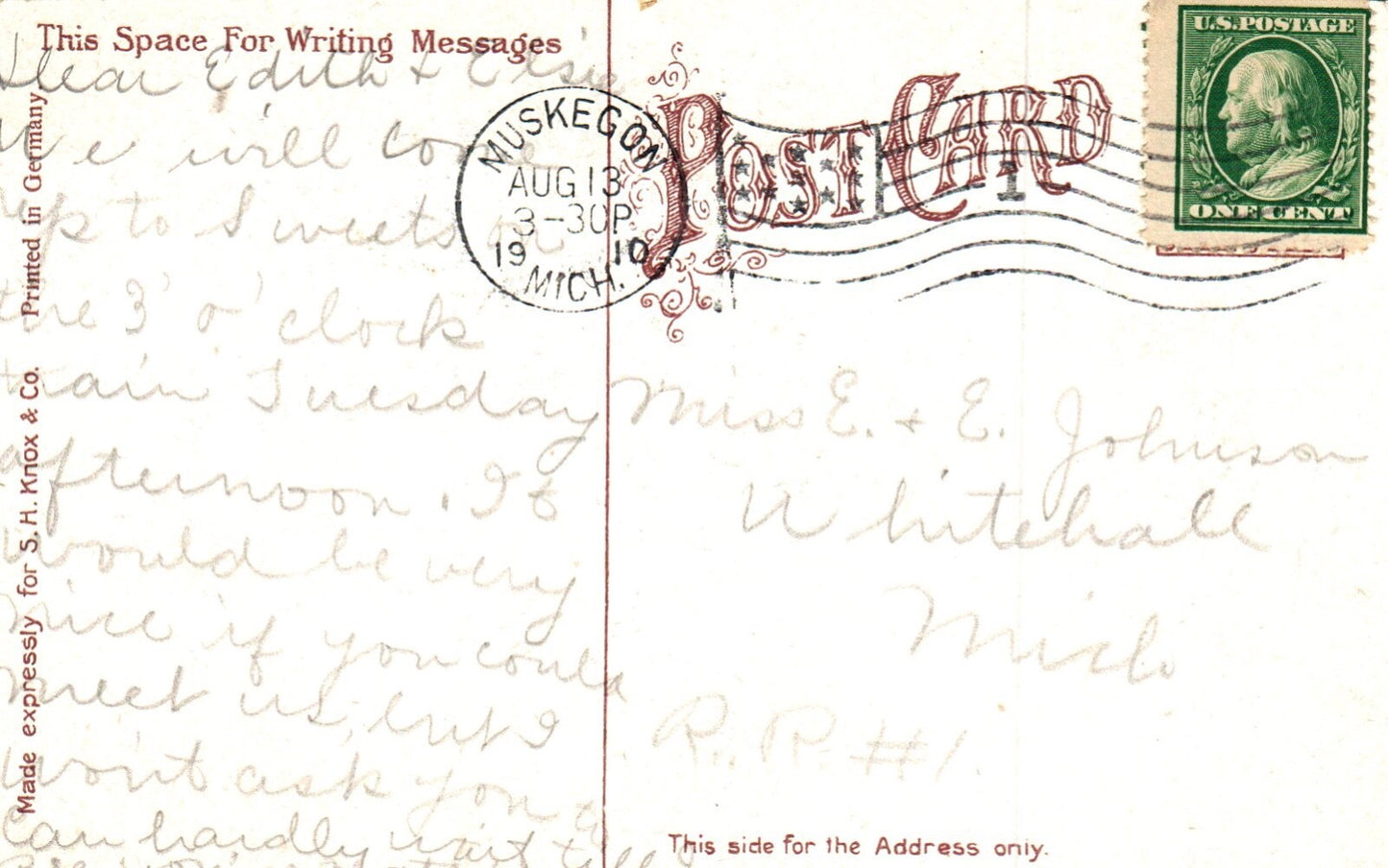 The Union Depot in Muskegon MI Michigan Postcard