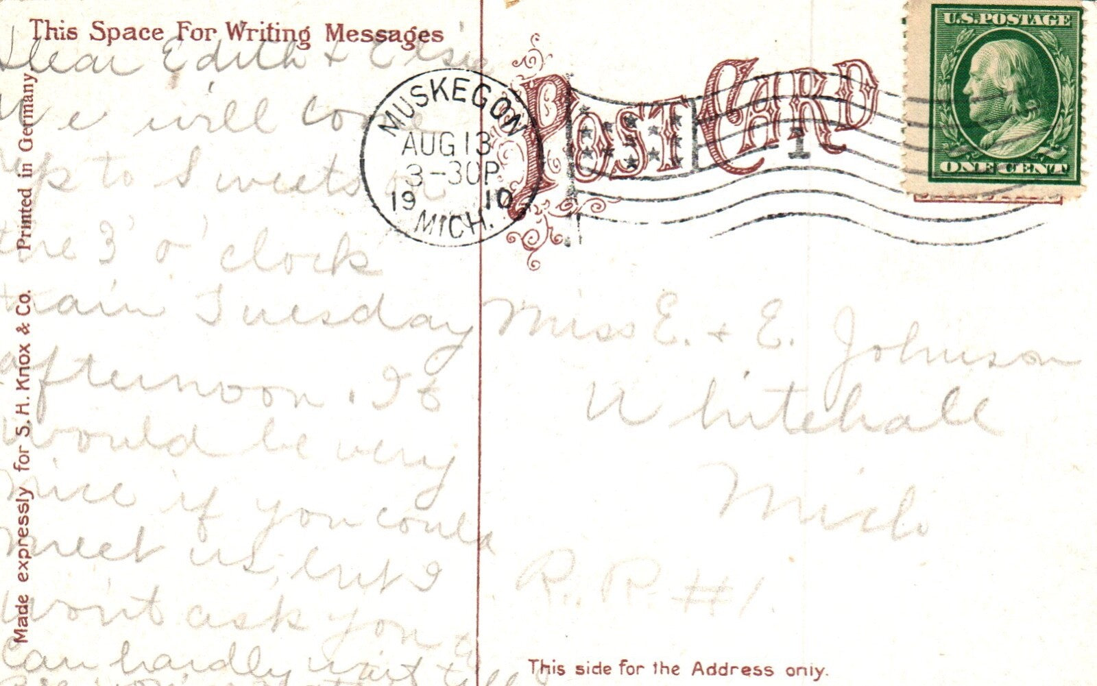 The Union Depot in Muskegon MI Michigan Postcard