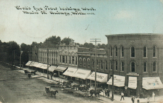 4459 Birds Eye View Looking West Main Street Quincy  Michigan Mich MI Postcard