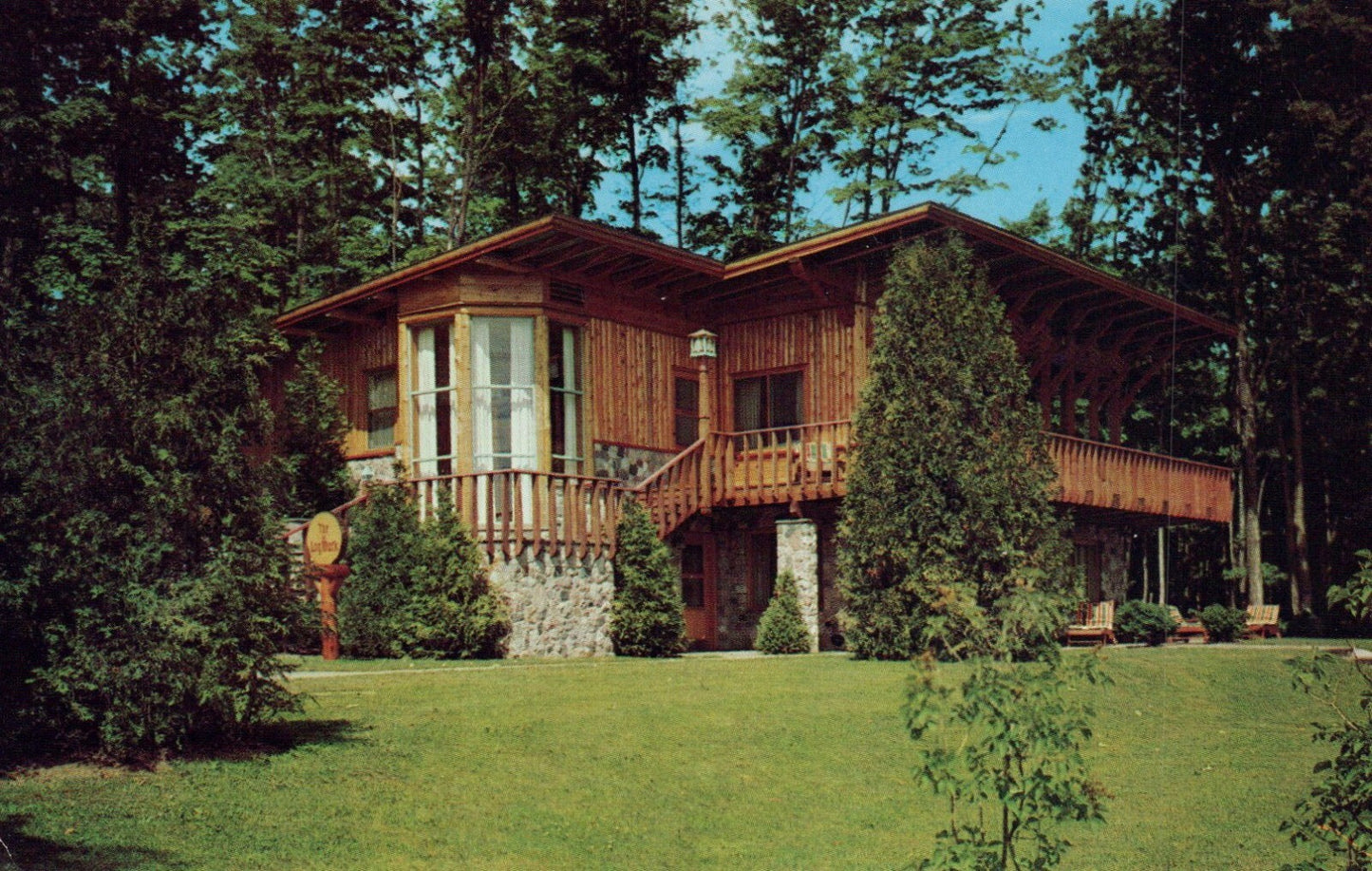 Hidden Valley Gaylord Unique Cabin MI Michigan Mich Postcard
