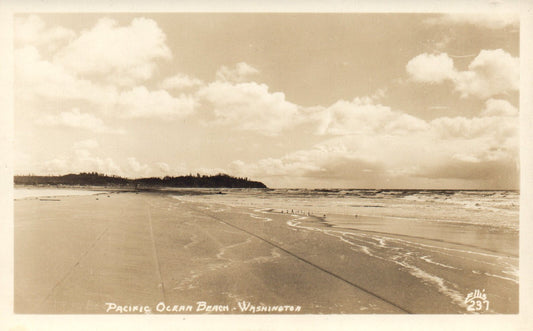 Pacific Ocean Beach WA Real Photo EKC 1939-1950