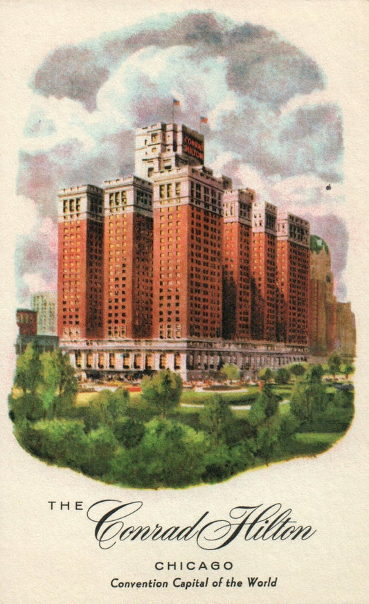 Convention Capital Conrad Hilton Chicago Hotel Motel Postcard