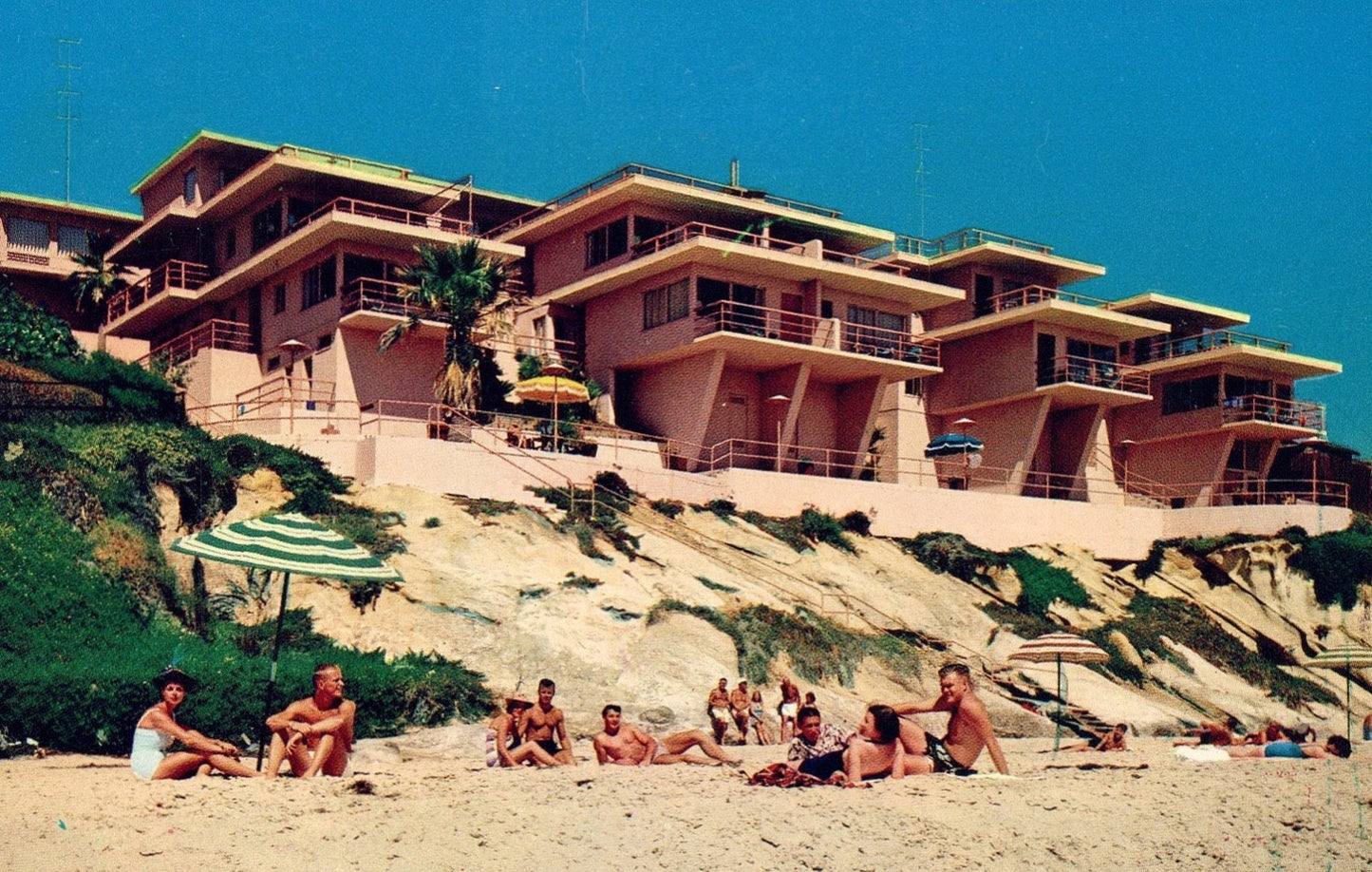 Ocean Front Surf & Sand Hotel in Laguna Beach CA California Postcard