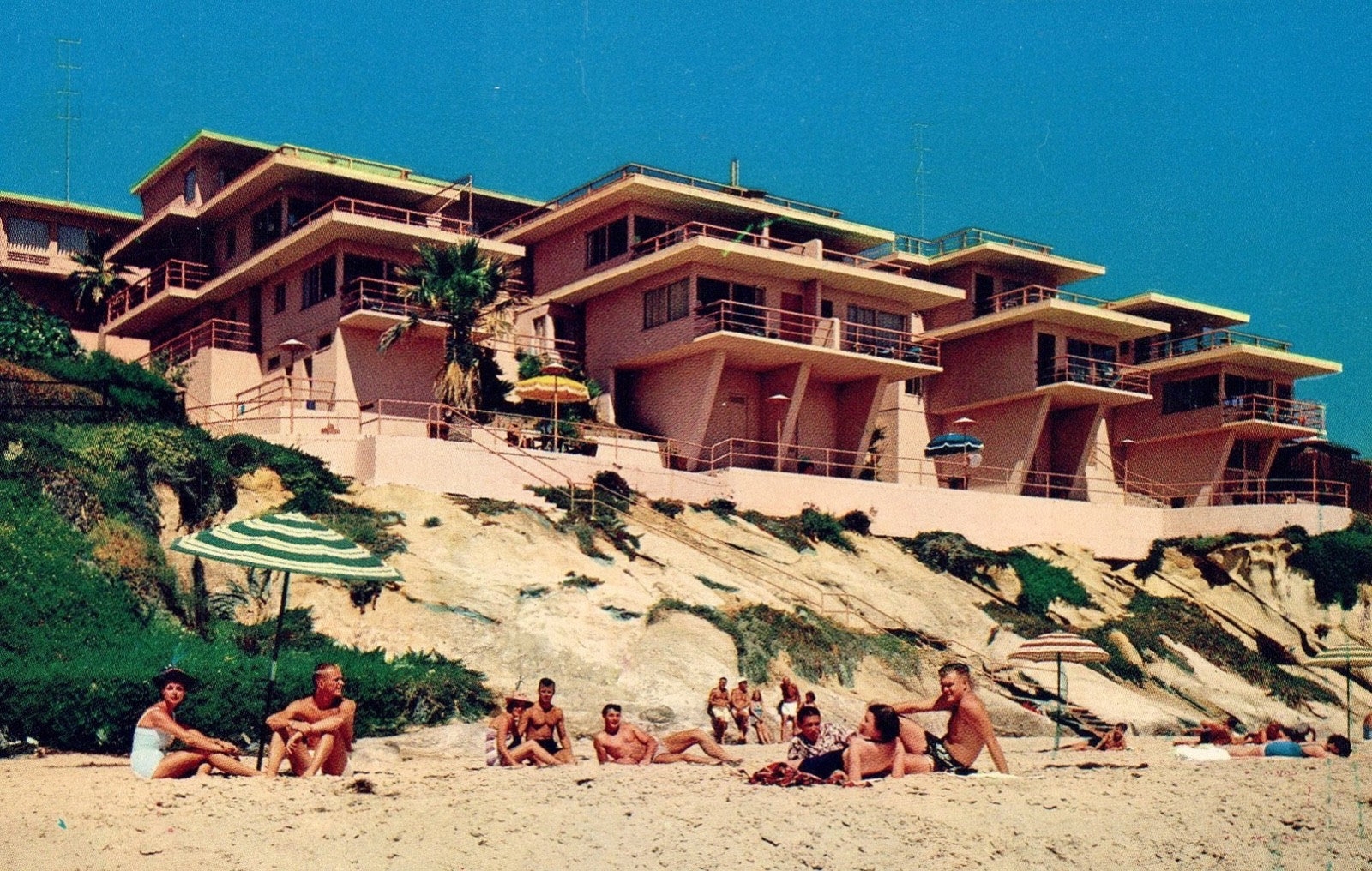 Ocean Front Surf & Sand Hotel in Laguna Beach CA California Postcard