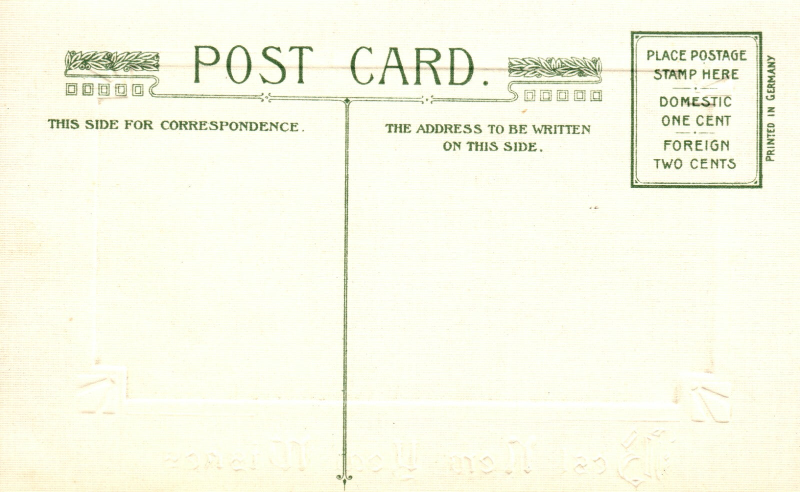 Night Winter Scene Buck in Foreground Gold Embossed Happy New Year Postcard