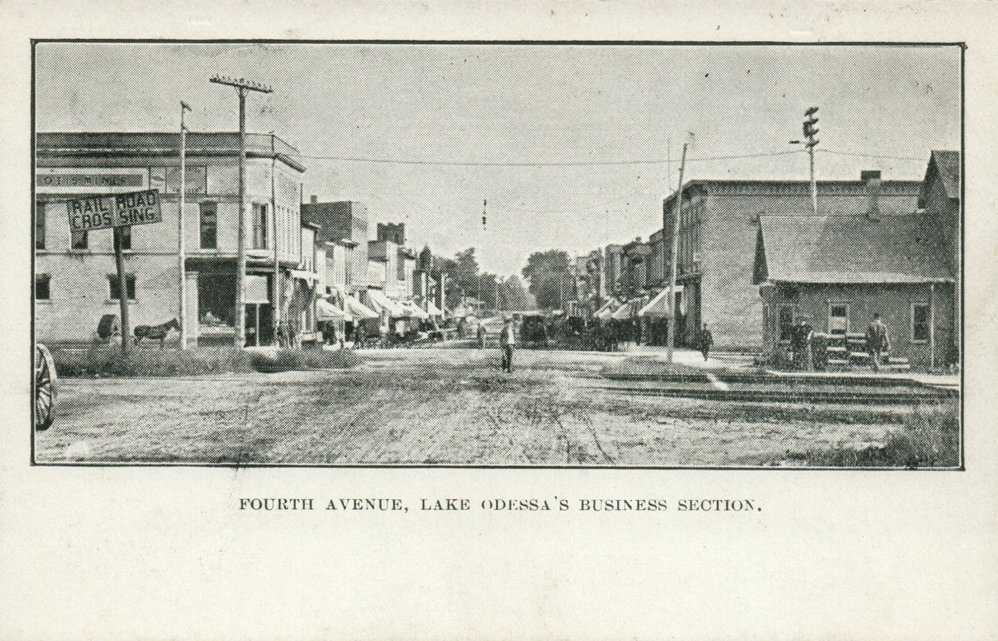Pre 1907 Lake Odessa Fourth Avenue Business Section Mich Michigan MI  Postcard