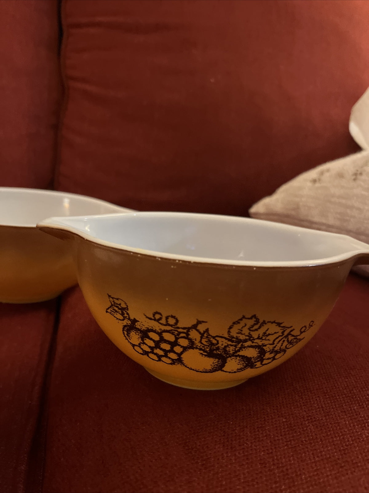 Pyrex Nesting Cinderella Mixing Bowls Old Orchard Set of (4) 441 442 443 444
