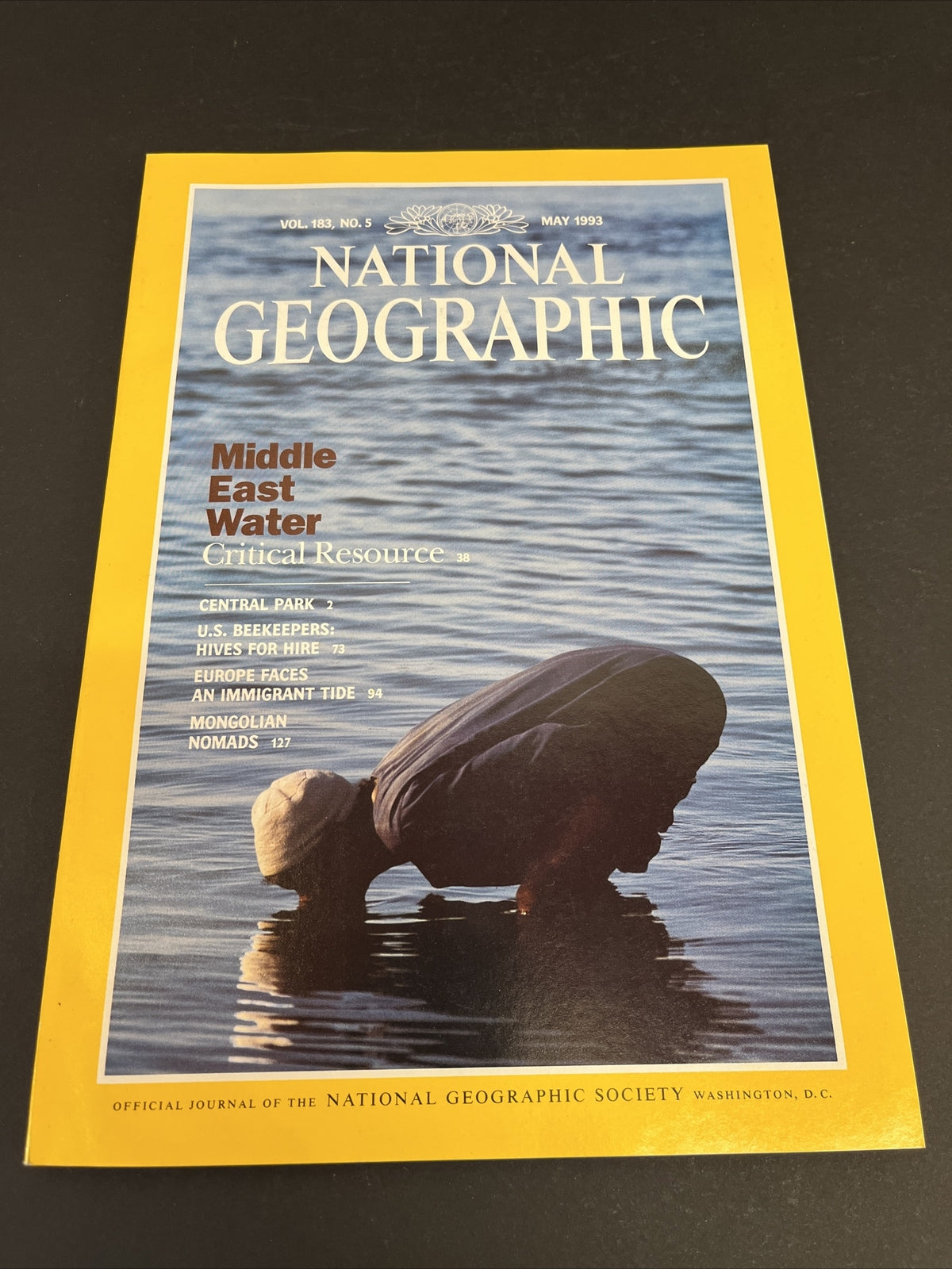 May 1993 National Geographic Magazine "Middle East Water: Critical Resource" 