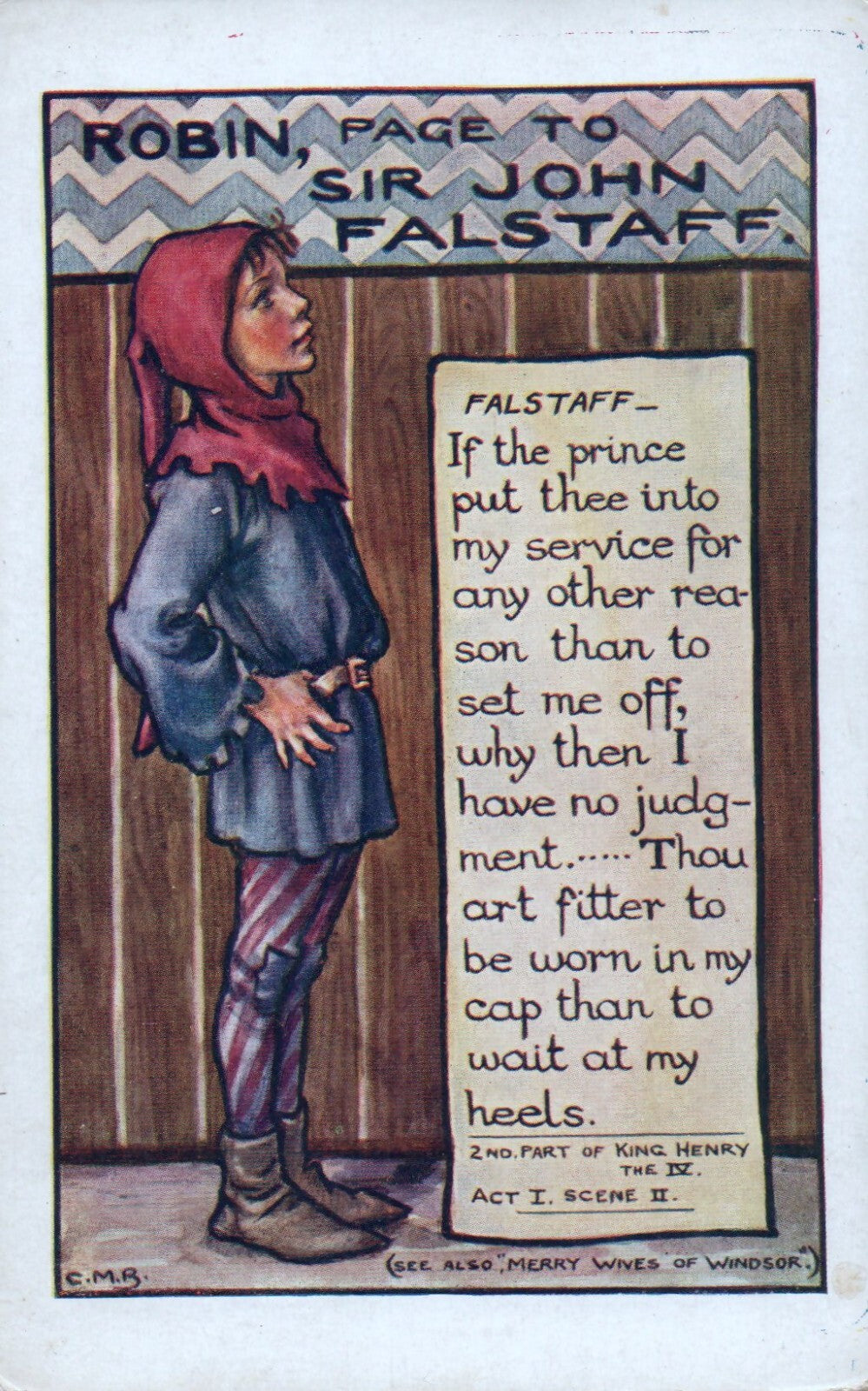 Artist Card Medieval Boy Children Postcard