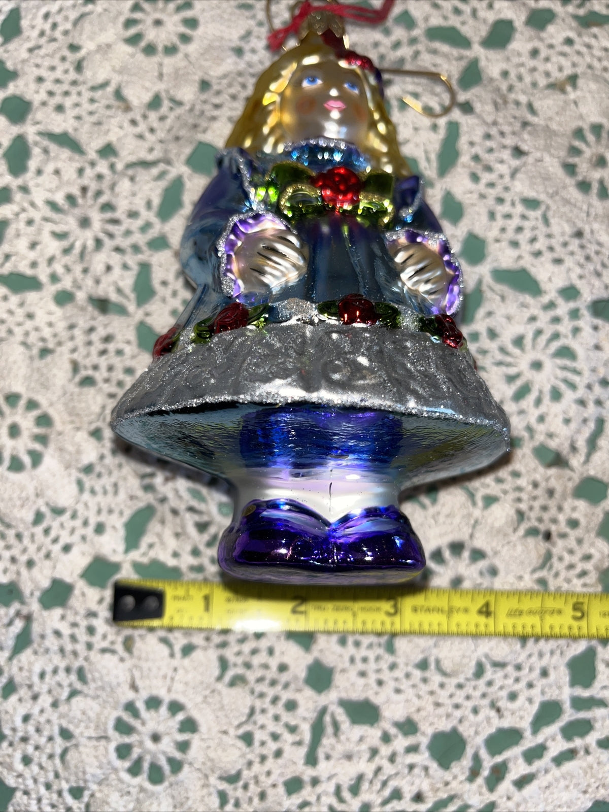 Vintage Spode Slavic Treasures Girl Doll Glass Christmas Ornament
