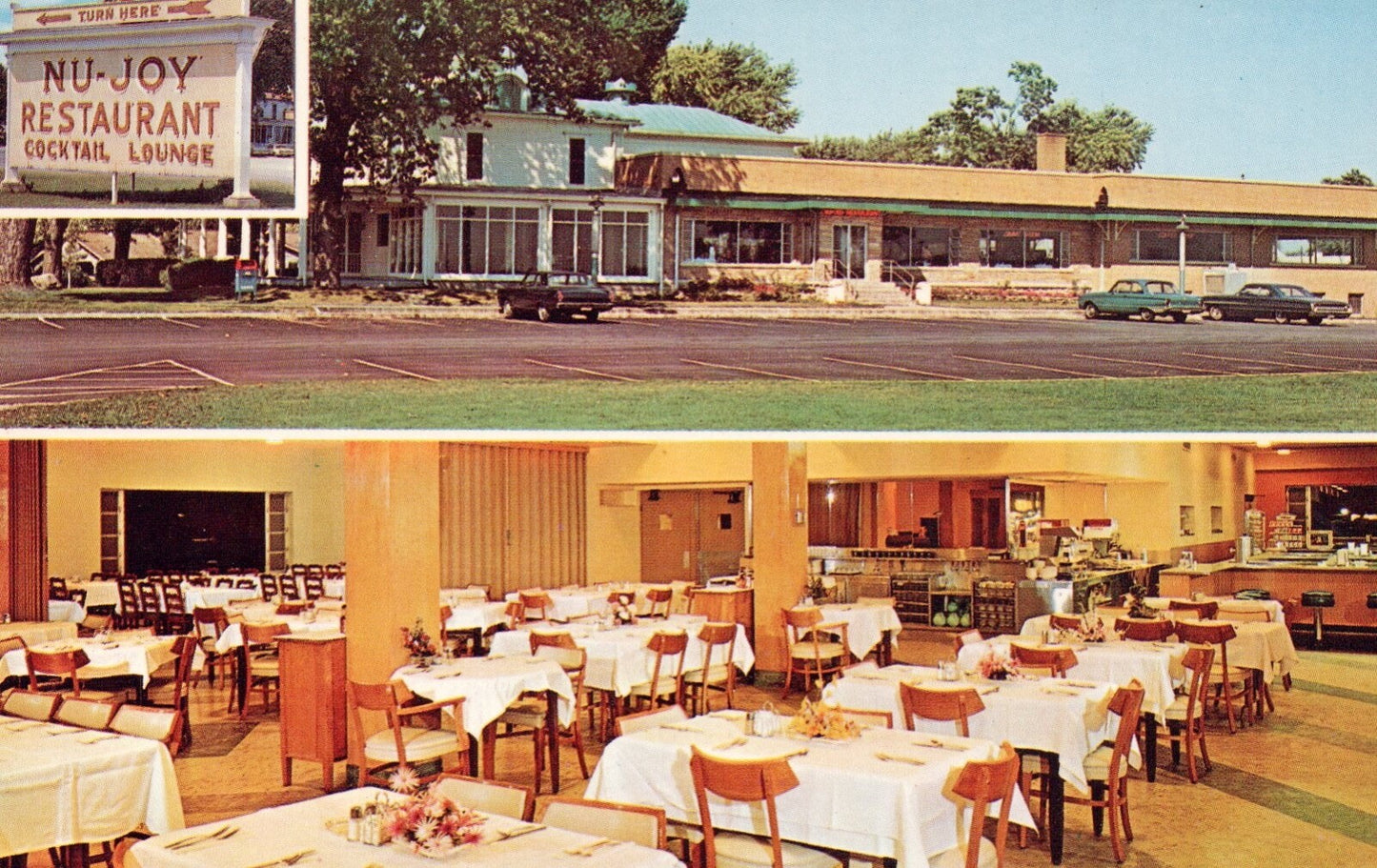 Nu-Joy Restaurant & Cocktail Lounge in Kentland Indiana IN Vintage Postcard