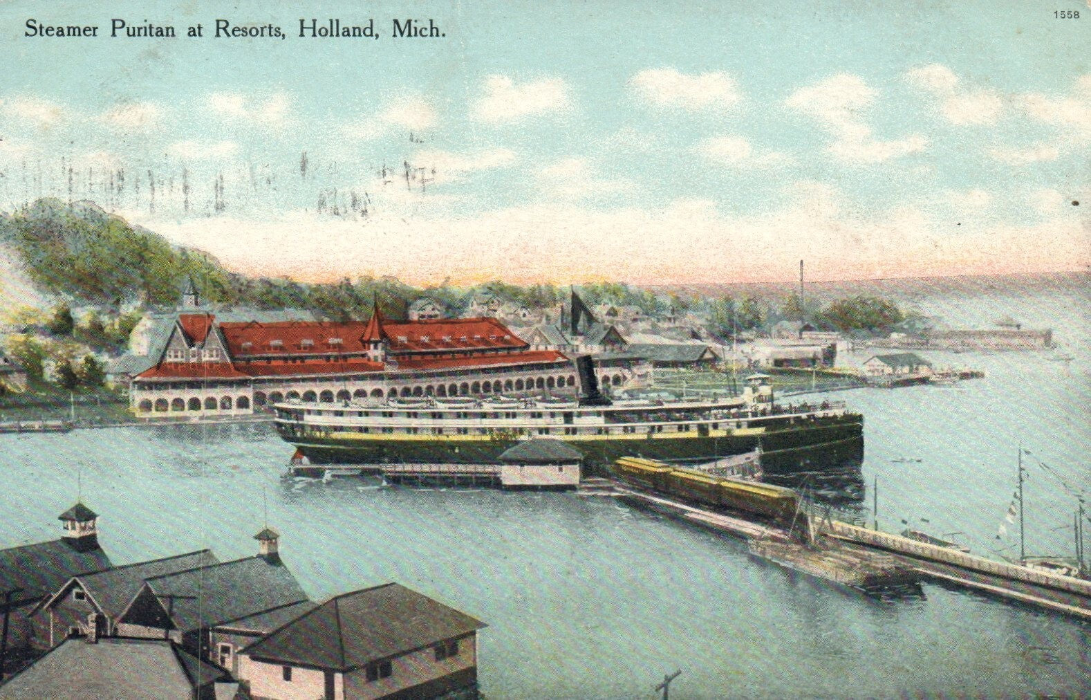 Steamer Puritan at Resorts Holland Michigan Mich MI Postcard
