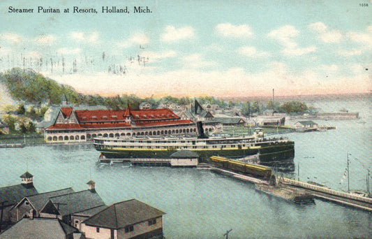 Steamer Puritan at Resorts Holland Michigan Mich MI Postcard