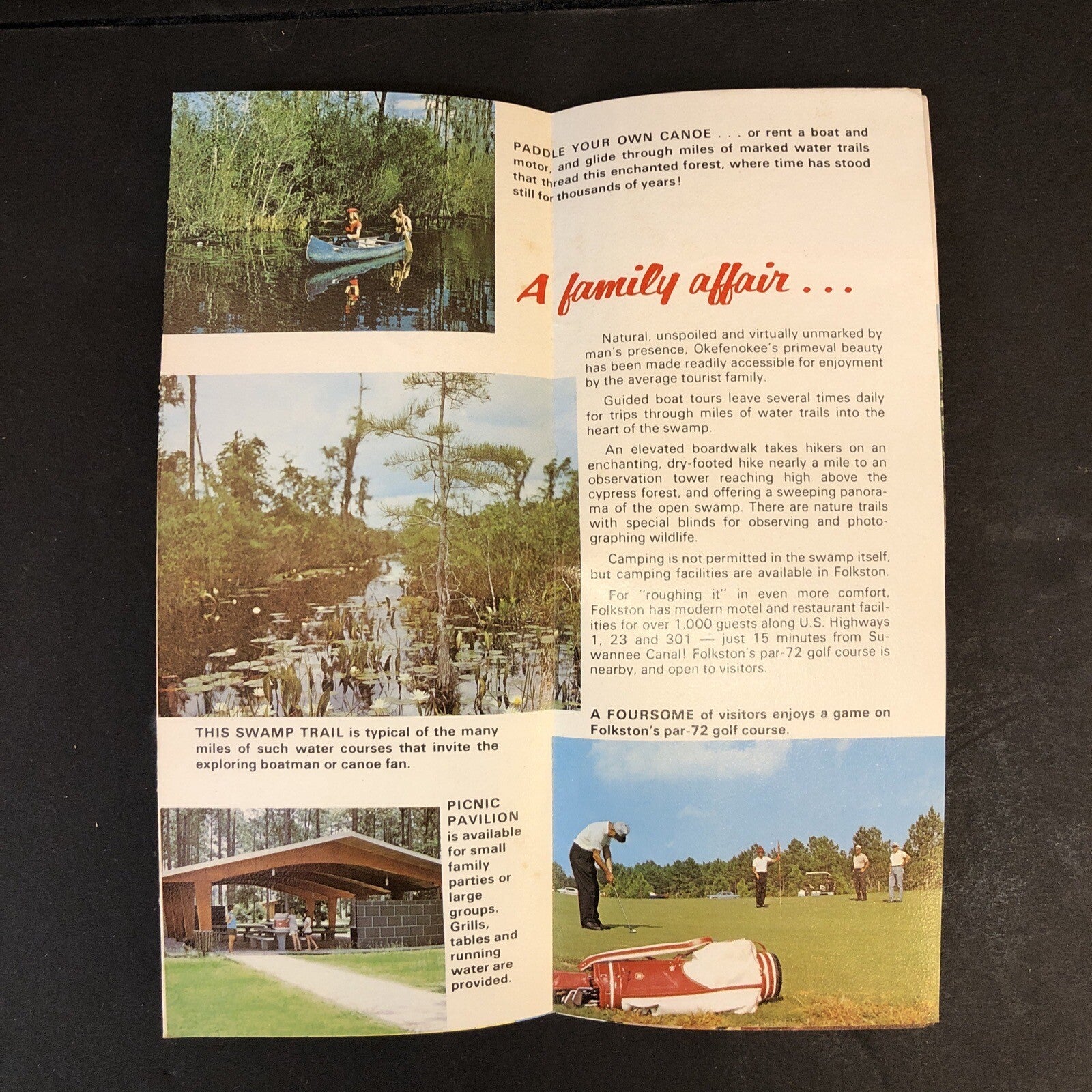 Okefenokee National Wildlife Refuge Travel Brochure Folkston Georgia 4 Fold