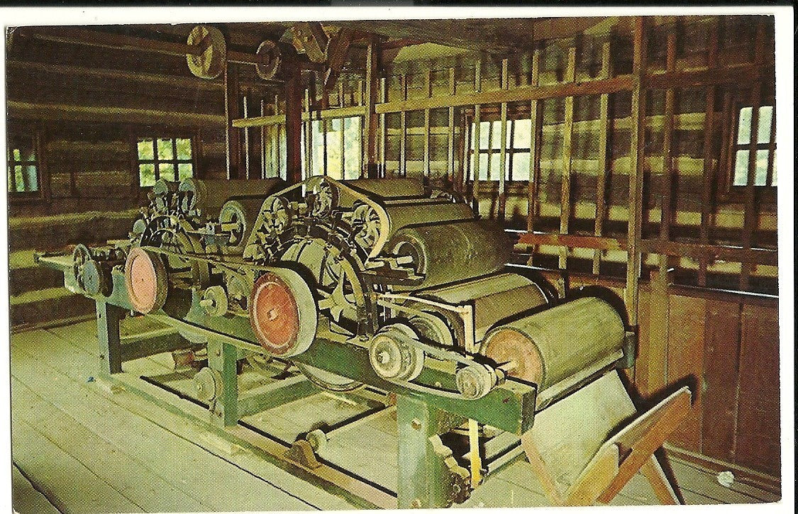 Interior View Wool Carding Machine Lincoln's New Salem Illinois IL Postcard