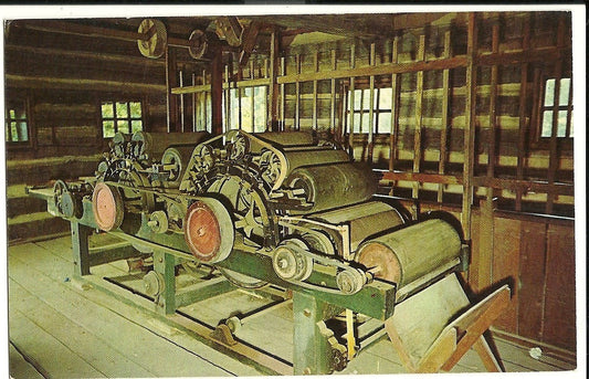 Interior View Wool Carding Machine Lincoln's New Salem Illinois IL Postcard