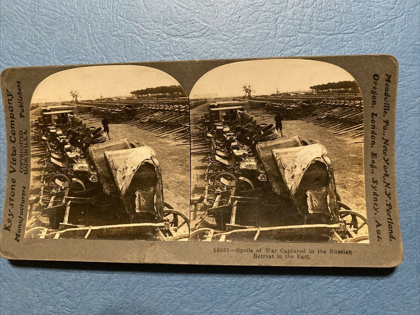 Real Photo Stereoview Spoils of War Captured in Russian Retreat Ramshackle wagon