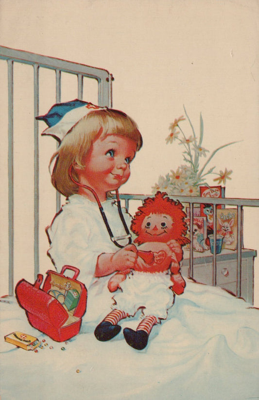 Butterworth Hospital Child Nurse Cap Doll Grand Rapids MI Michigan Postcard