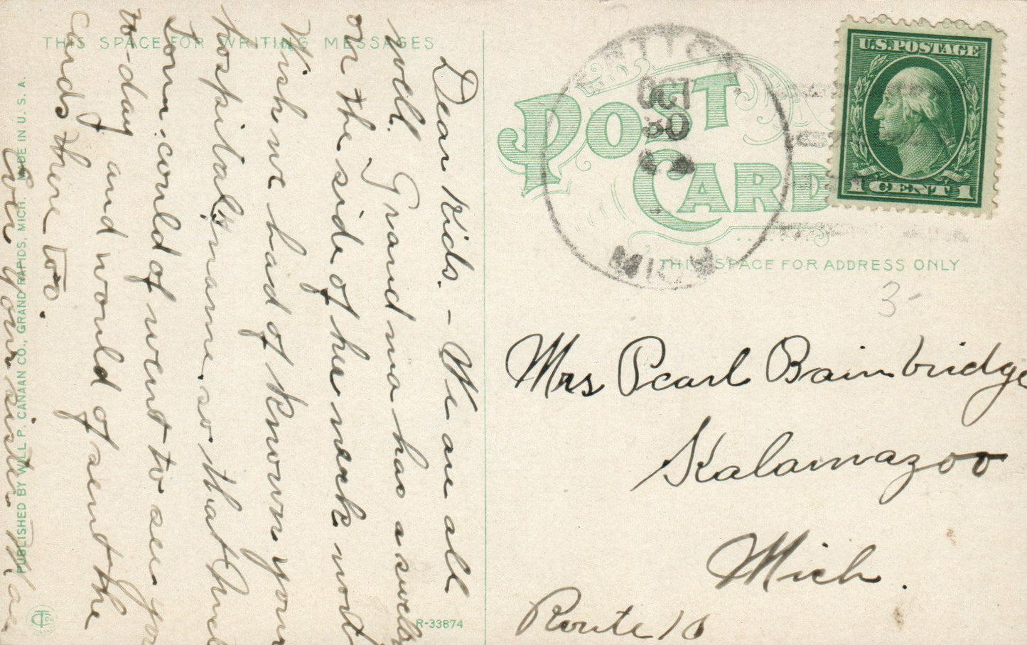 Manufacturers Building, Grand Rapids, Michigan Postcard