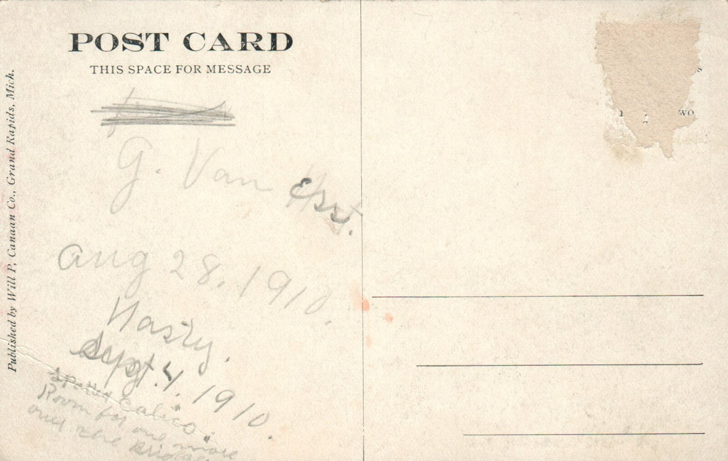 Main St. Looking West in Grandville Michigan Mich MI Postcard