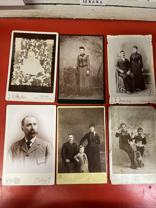 antique cabinet card lot of 6  studios