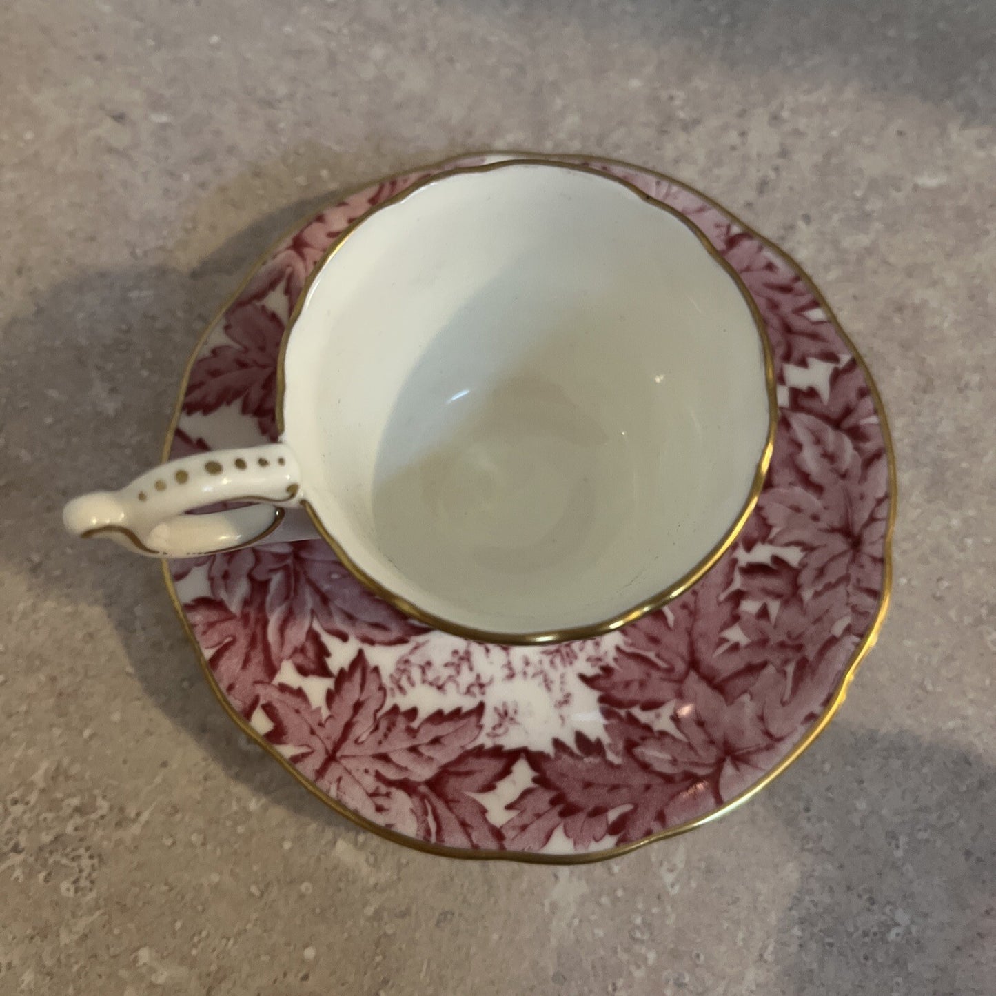 Red Leaf Demitasse Cup & Saucer Bone China, Coalport England