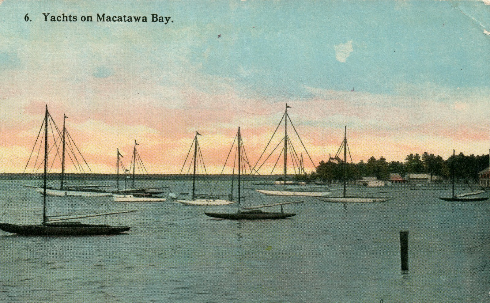 Printed Photo Yachts on Macatawa Bay Holland MI Michigan Mich Postcard 