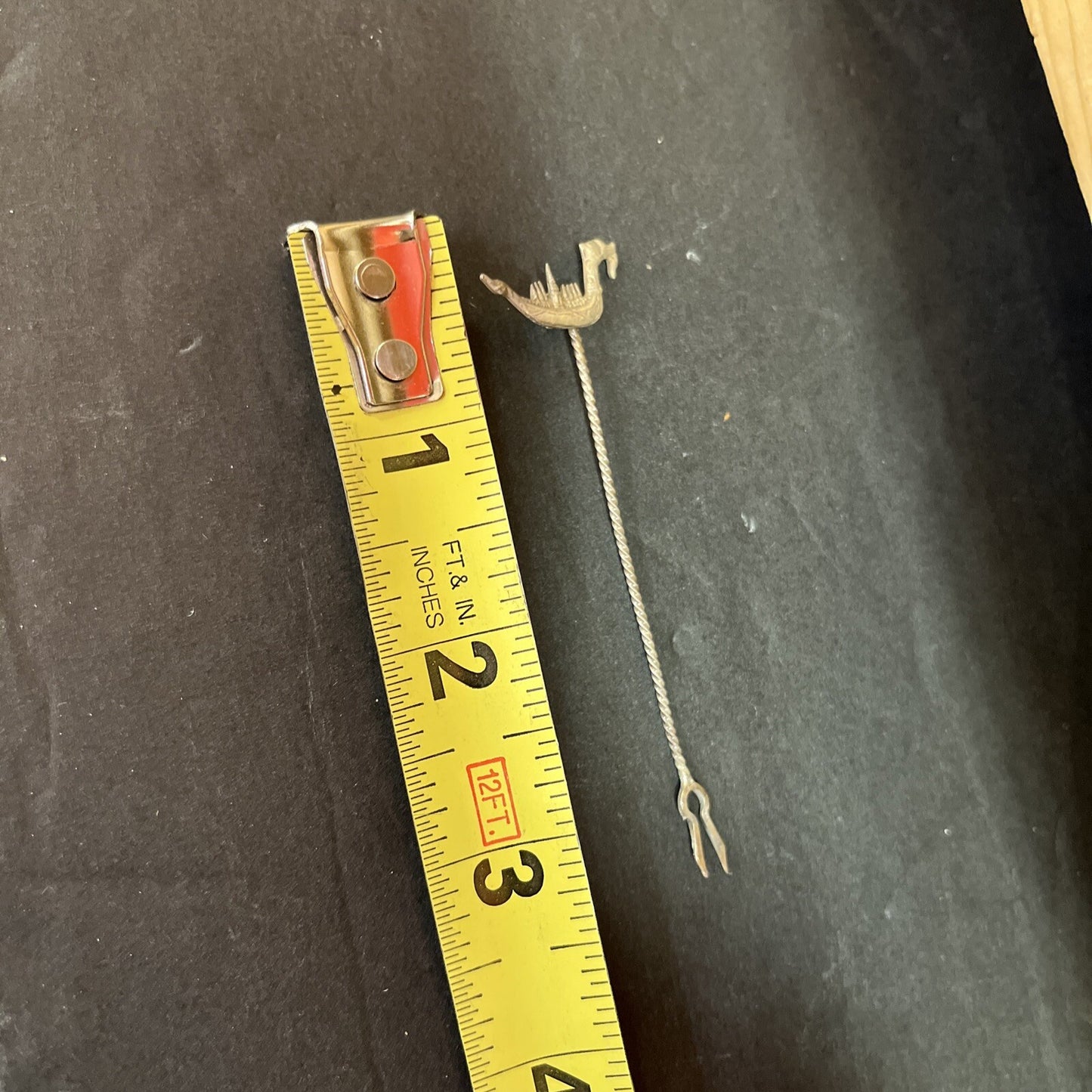 Vintage Antique Hair Pin, Bobby Pin With , Dragon On One End  3” Long