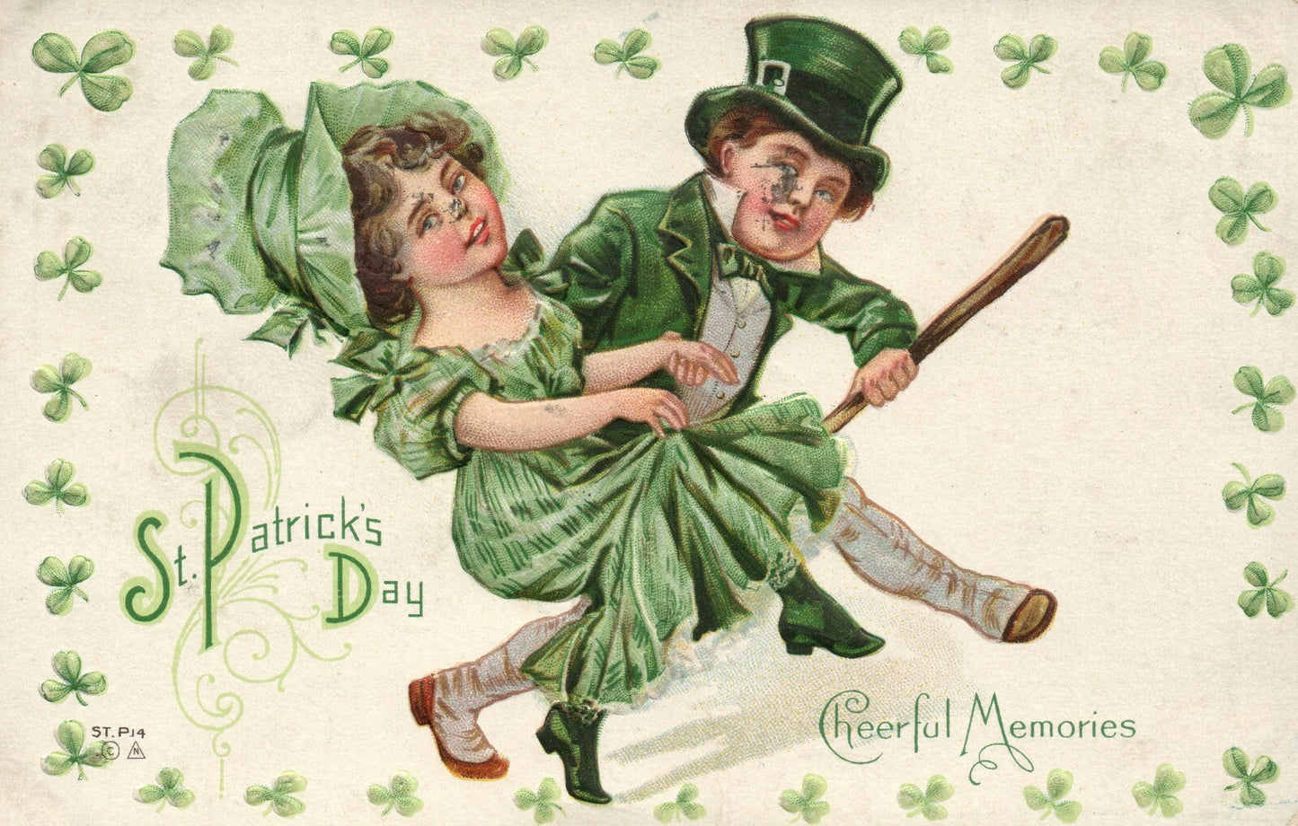 Nash Cheerful Memories St Patrick's Day Irish Couple Dancing Postcard ST.P14