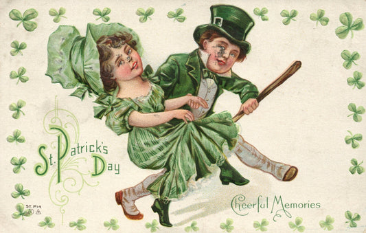 Nash Cheerful Memories St Patrick's Day Irish Couple Dancing Postcard ST.P14
