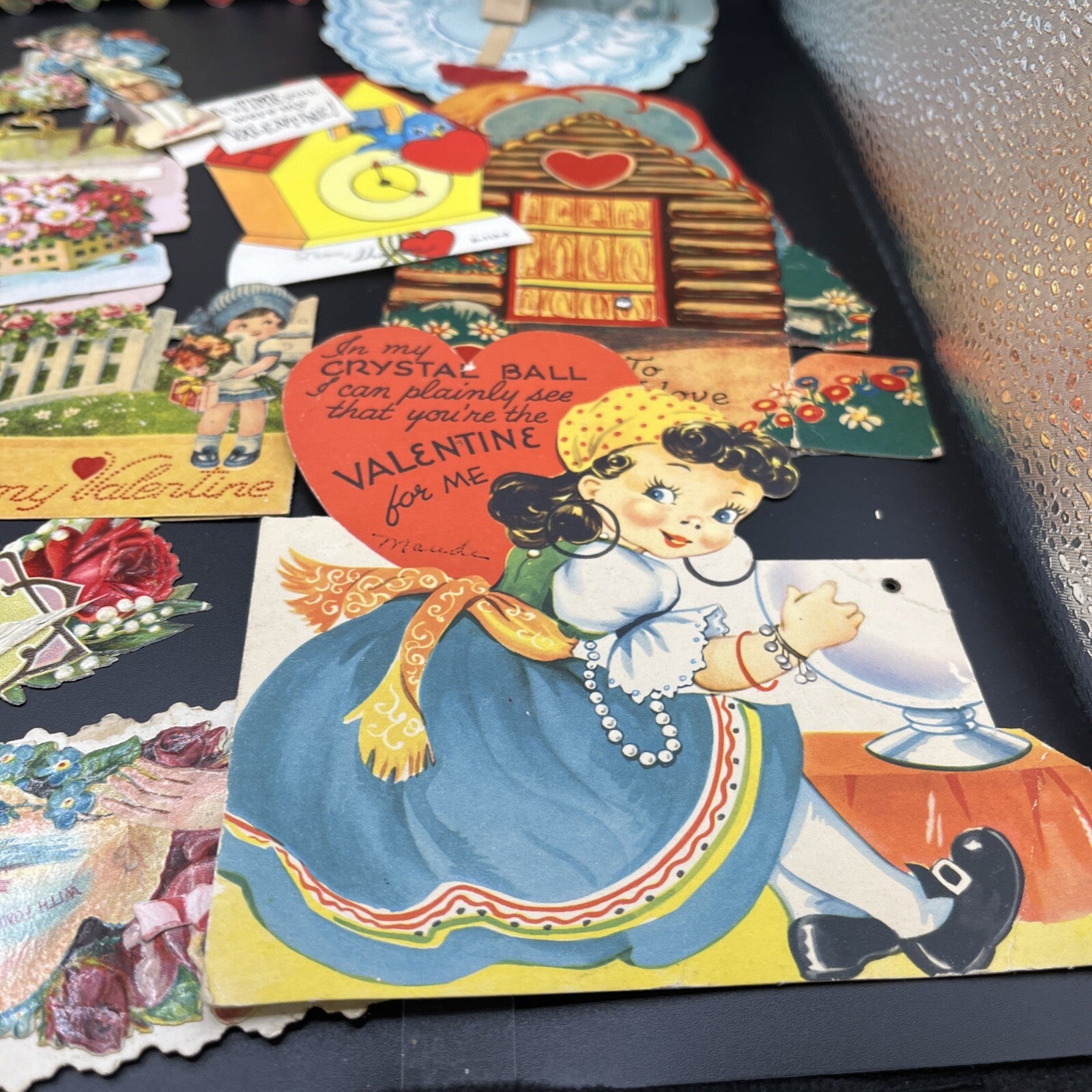 LOT OF 5 VINTAGE LG VALENTINE & 10 SMALL CARDS.