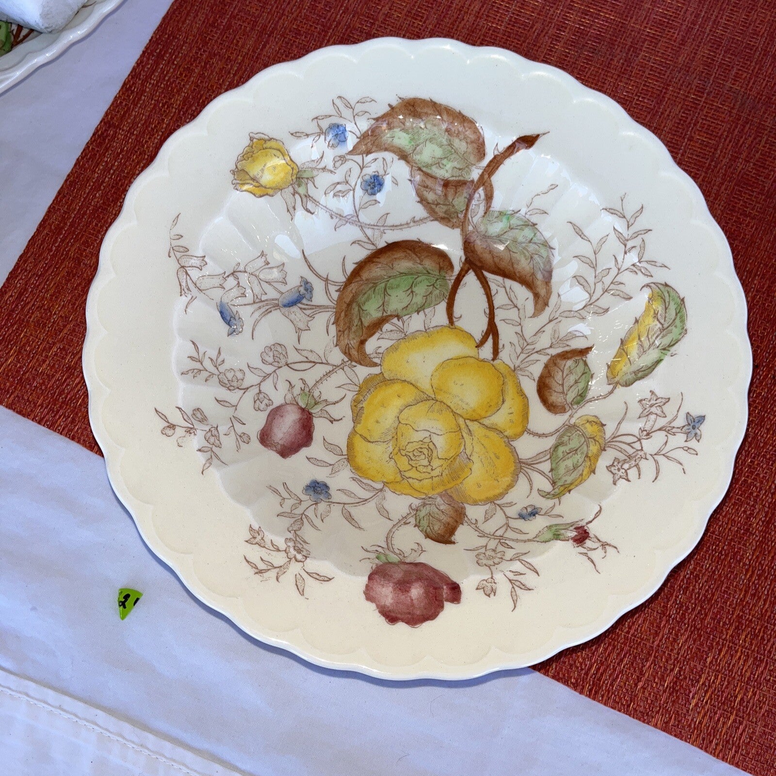 Vernonware Vernon Rose Yellow 9” Round Bowls
