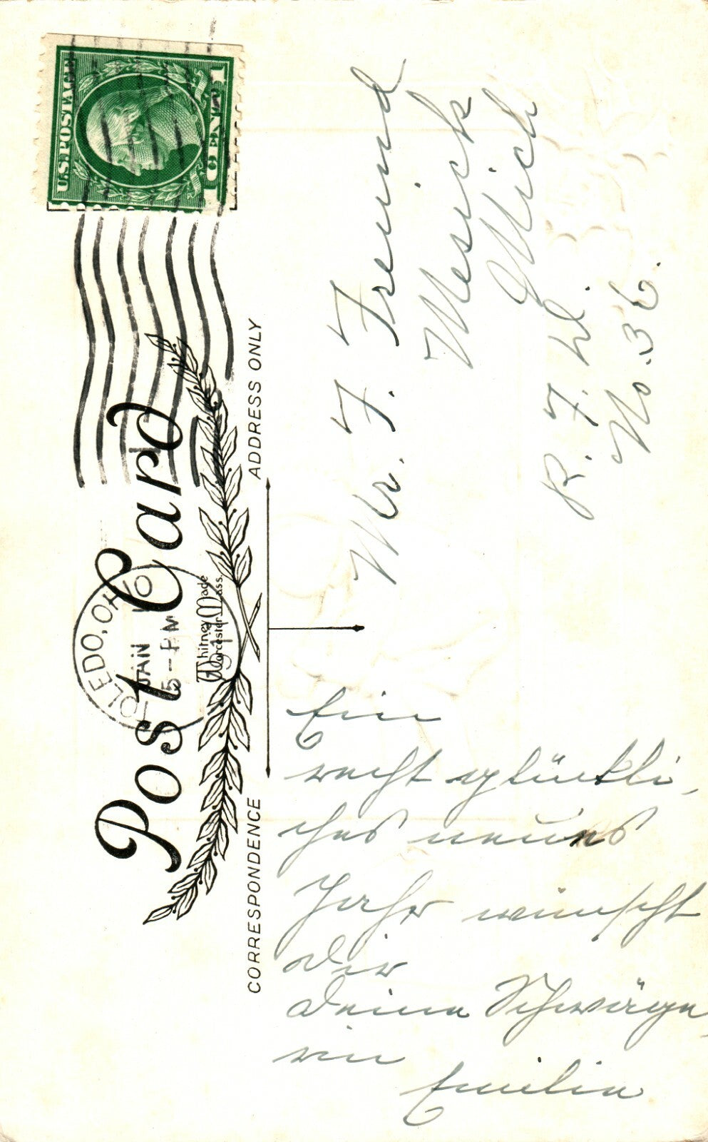 1917 Child angel delivering packages Happy New Year Postcard
