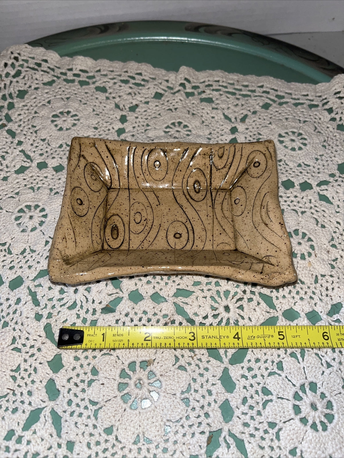 Studio Art Pottery Trinket Dish / Soap Dish  USA Made 5.25”