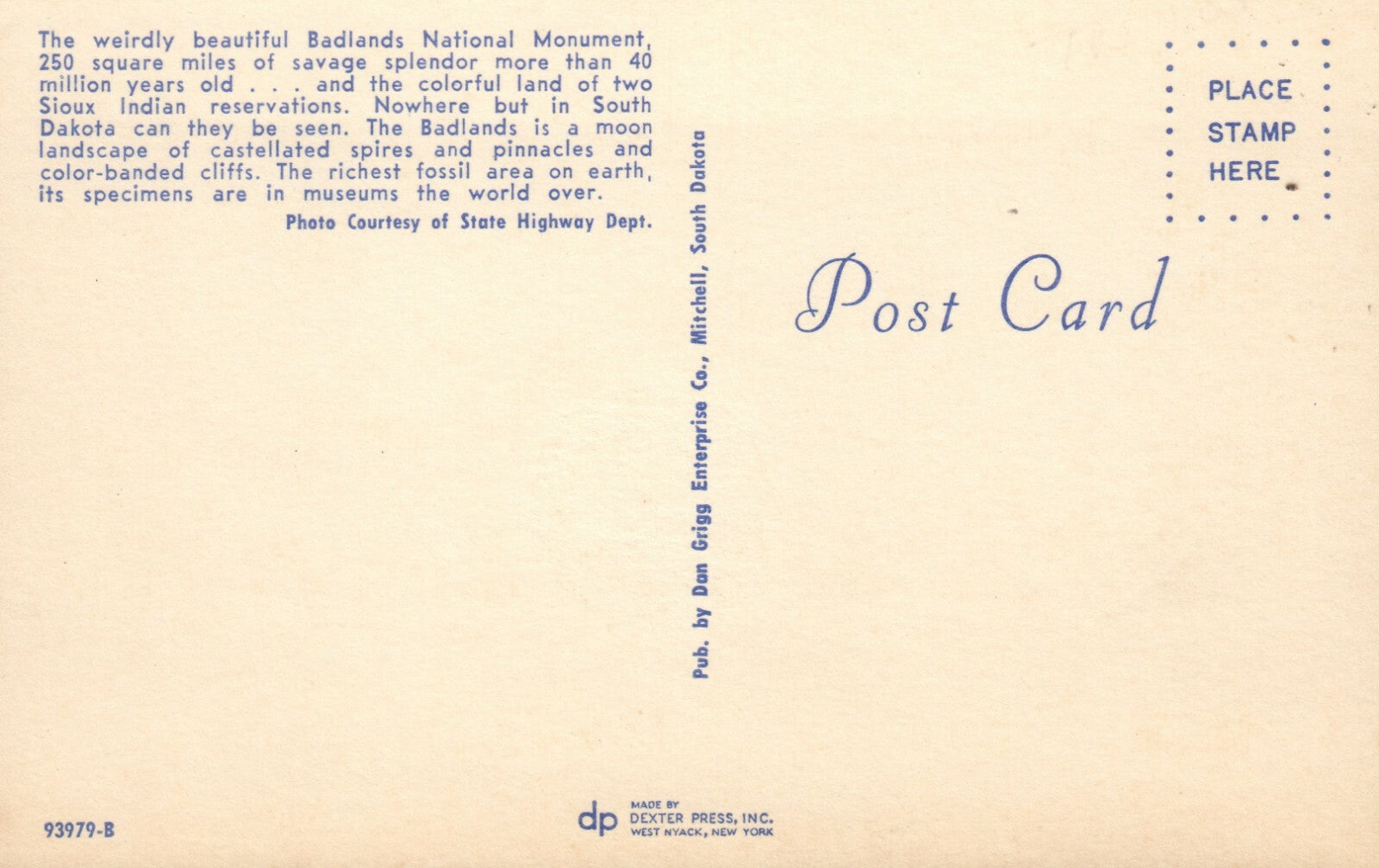 Badlands National Monument Sunset South Dakota SD Postcard