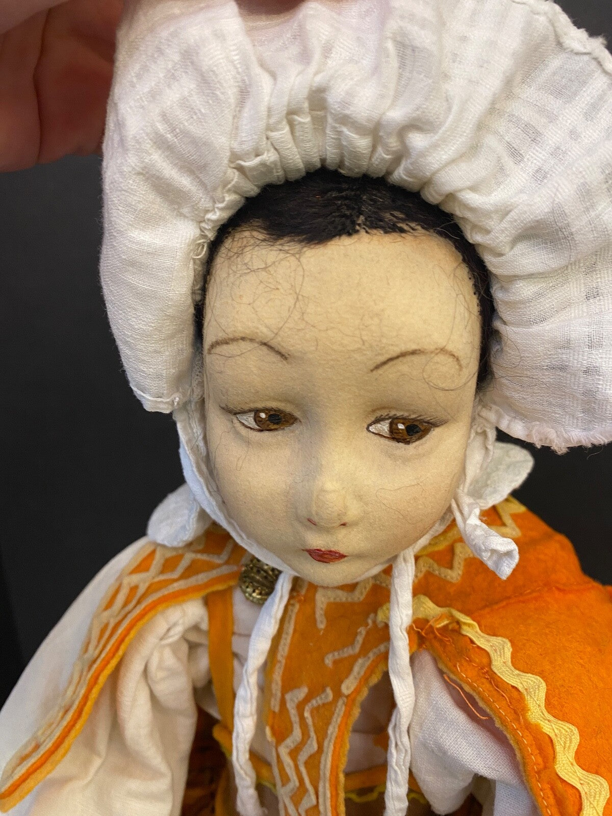24" Vintage Lenci Collectible Felt Cloth Boudoir Doll