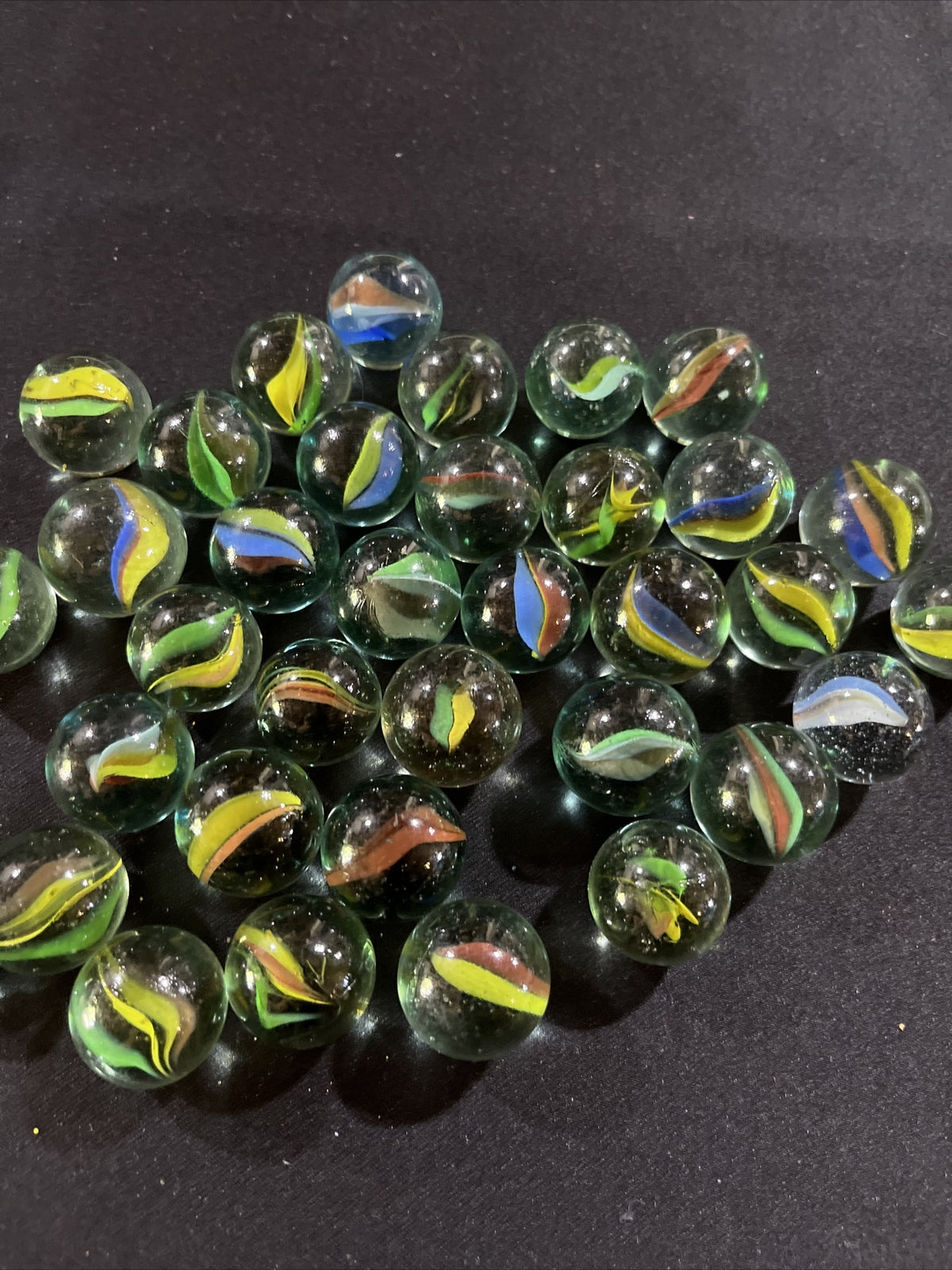 Vintage Lot of 35 Cat’s Eye Marbles.