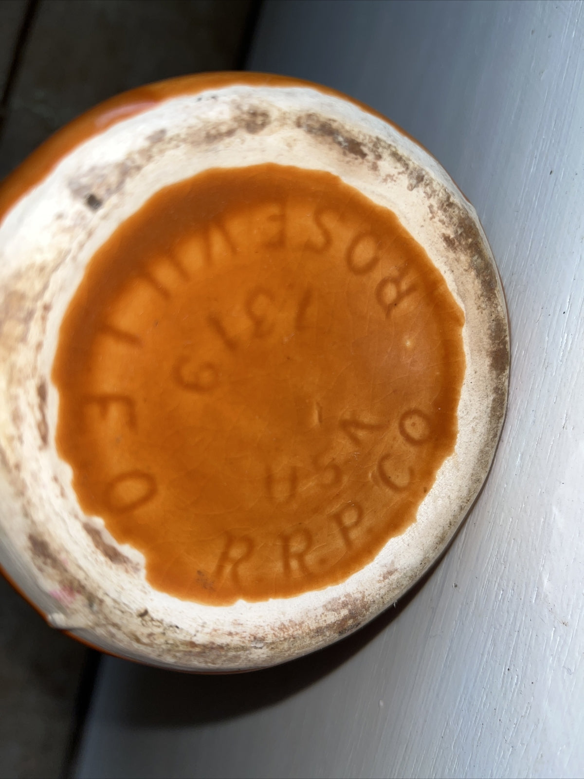 Roseville, OH - RRP CO 6” Vase - Orange with Fluted Sides