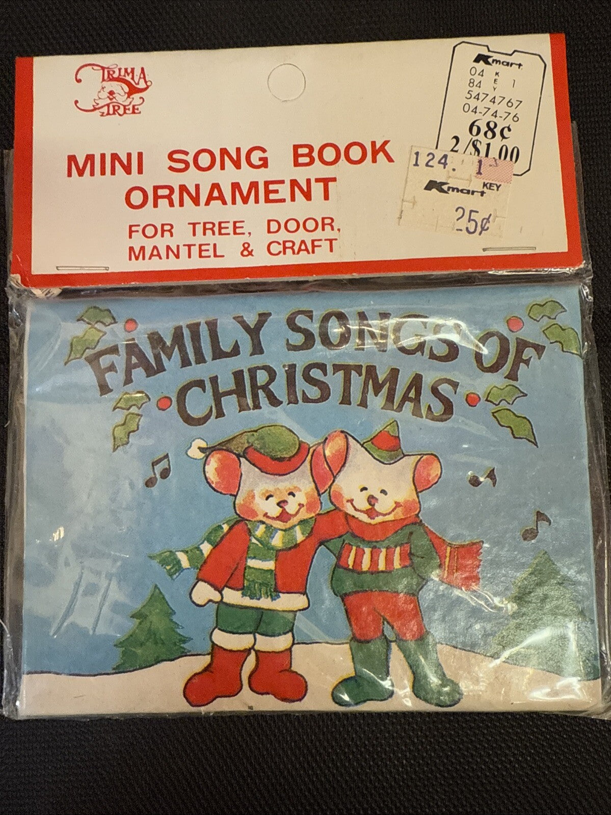 Vintage SSCO Christmas Carols Mice Mini Book Ornament 6 Songs 20 Pages Taiwan