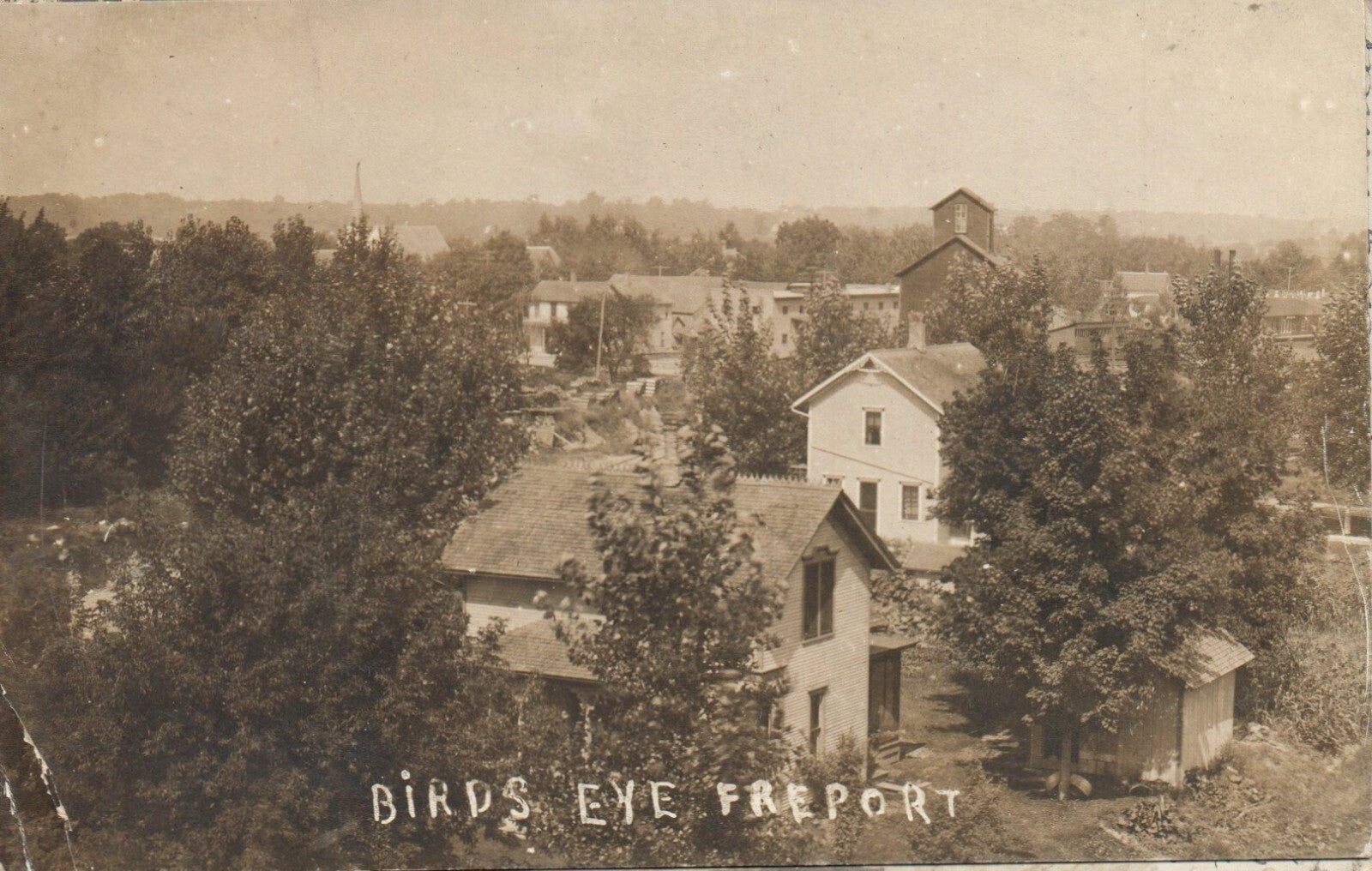 190? Birds Eye View Real Photo  Freeport  Michigan MI Postcard