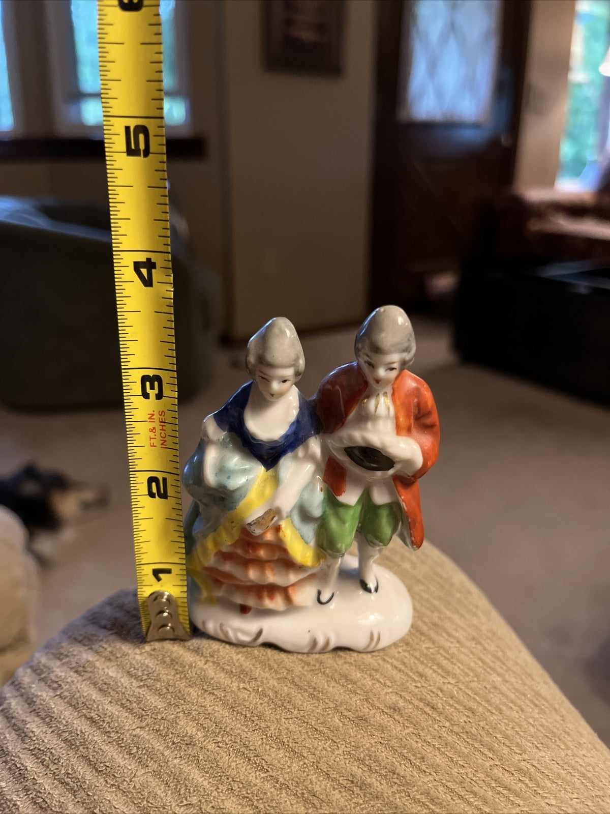 Vintage Porcelain Figurine Victorian Couple Hand Painted Made in Occupied Japan